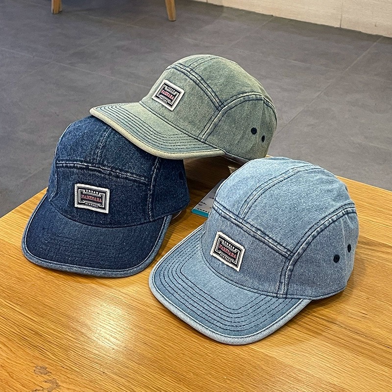Corduroy Cap 5 Panel - ヴィンテージ風、つばが平らなデニム素材の野球帽。男女兼用、原宿スタイル、スナップバックキャップ、ファッション、ストリートウェア、5パネル、スケートボード用帽子、キャスケット、ゴラ。