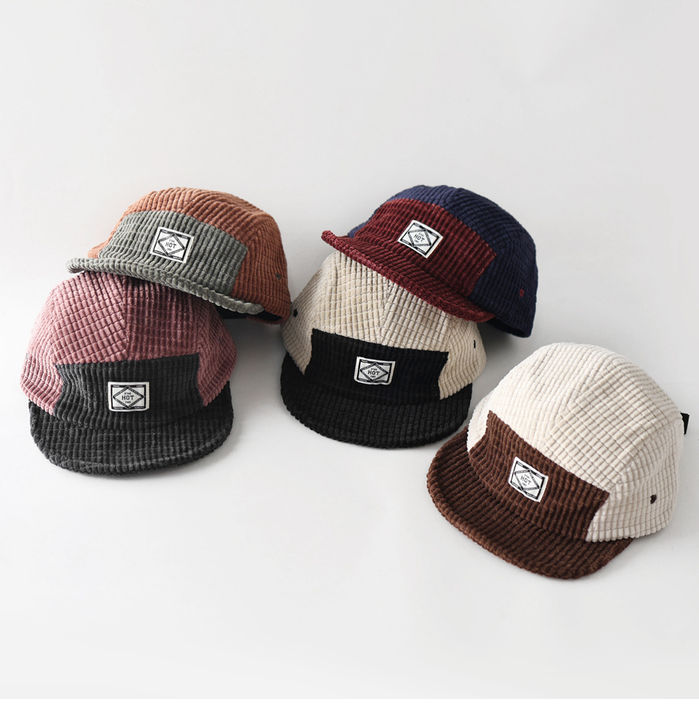 秋・冬の新作、5パネル構造のカラーブロック・コーデュロイ素材 - Corduroy Cap 5 Panel のレビューと価格