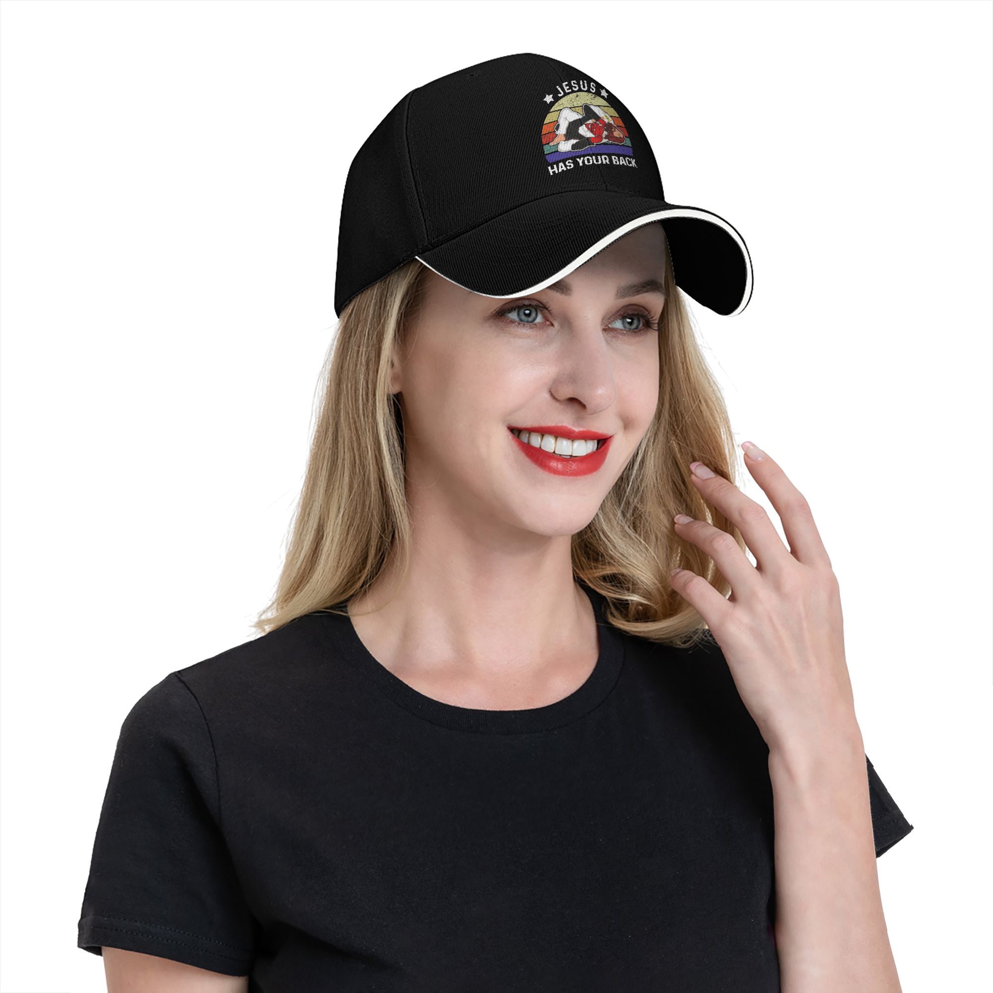 Jesus Has Your Back 柔術キャップ ユニセ - Golf Cap Dad のレビューと価格